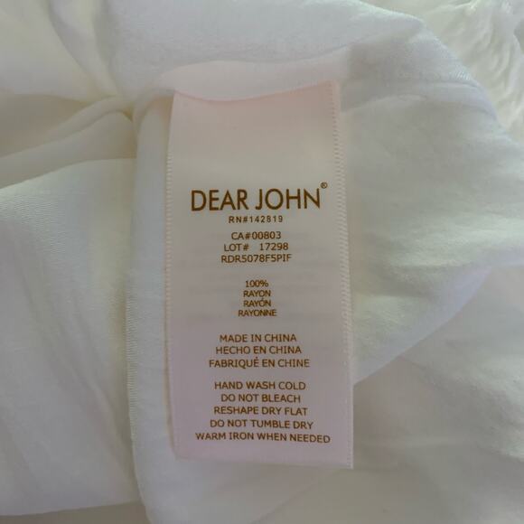 DEAR JOHN White Embroidered Floral Tiered Midi Dress Size Extra Small - Picture 11 of 13